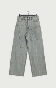 Jeans Baggy Patchwork Sand Washed