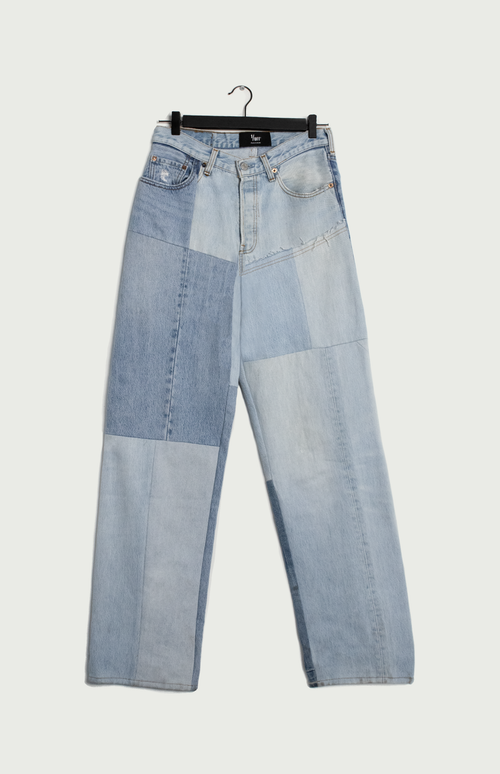 Jeans Straight Patchwork 01