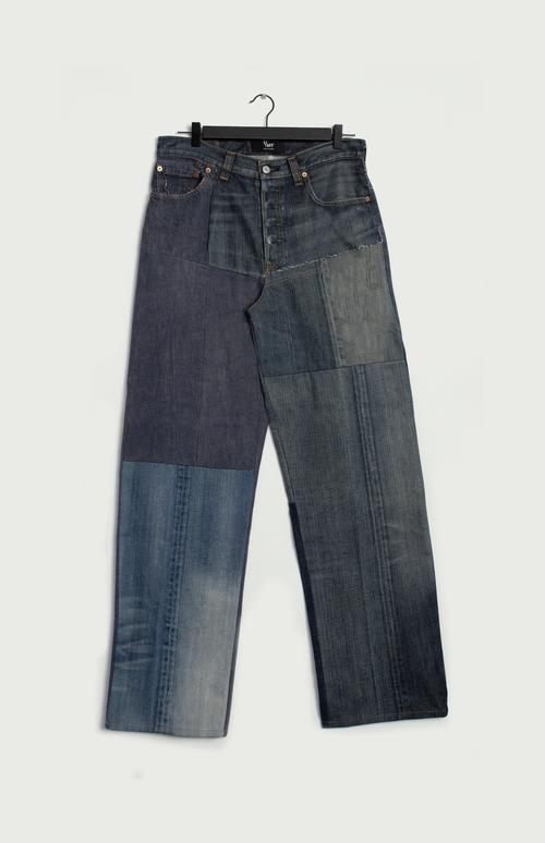 Jeans Straight Patchwork 02