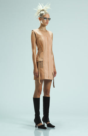 1OFF-Paris-Hue-Dress-Overdyed-Desert (model, front)