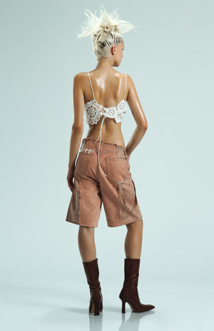 1OFF-Paris-Hue-Jeans-Skater-Shorts-Overdyed-Desert (model, back)