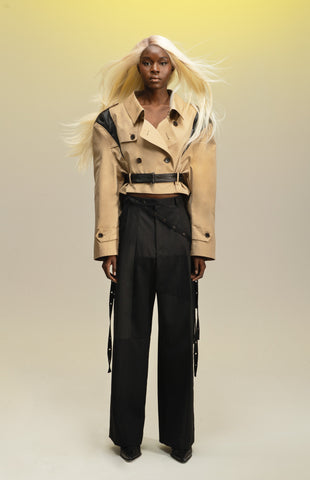 1OFF-Paris-Mirage-Trench-Cropped-Leather-01-GOOGLE1 (model, front)